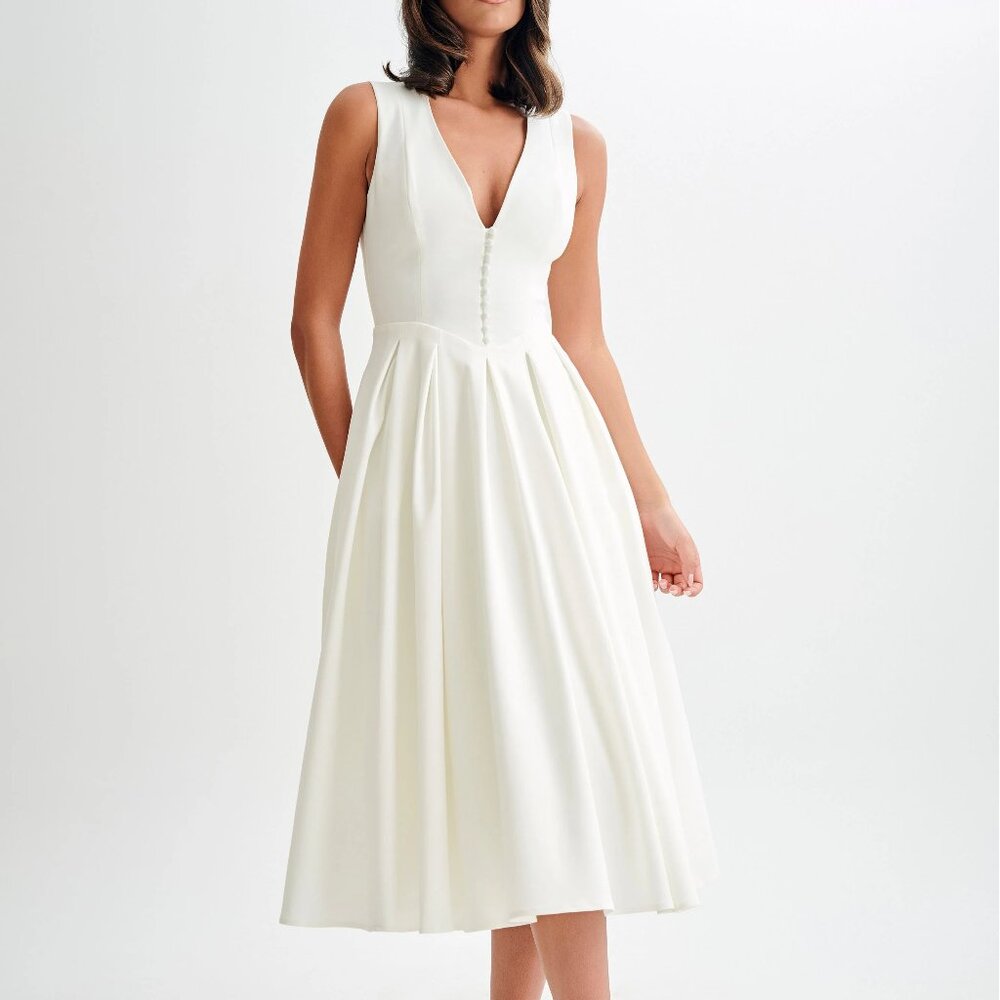 Meshki White Midi Dress